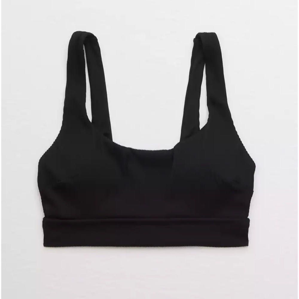 NEW Aerie Ribbed Shine Wide Strap Scoop Bikini Top